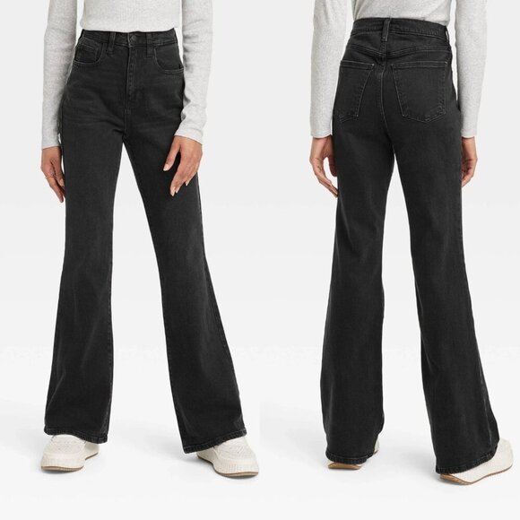 Universal Thread Denim - Size 4 SHORT - Womens High-Rise Flare Jeans - Universal Thread - Black Wash